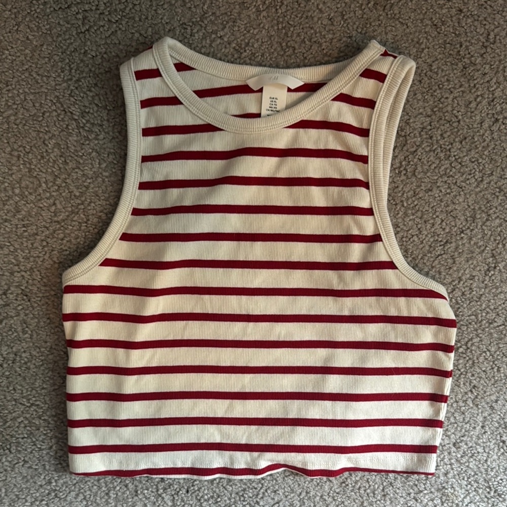 H&M Red and White Striped Top